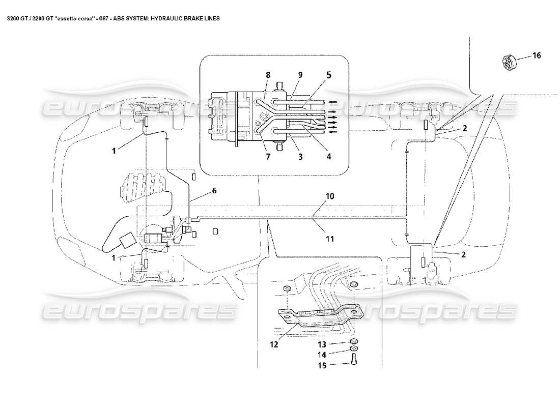 a part diagram from the maserati 3200 parts catalogue
