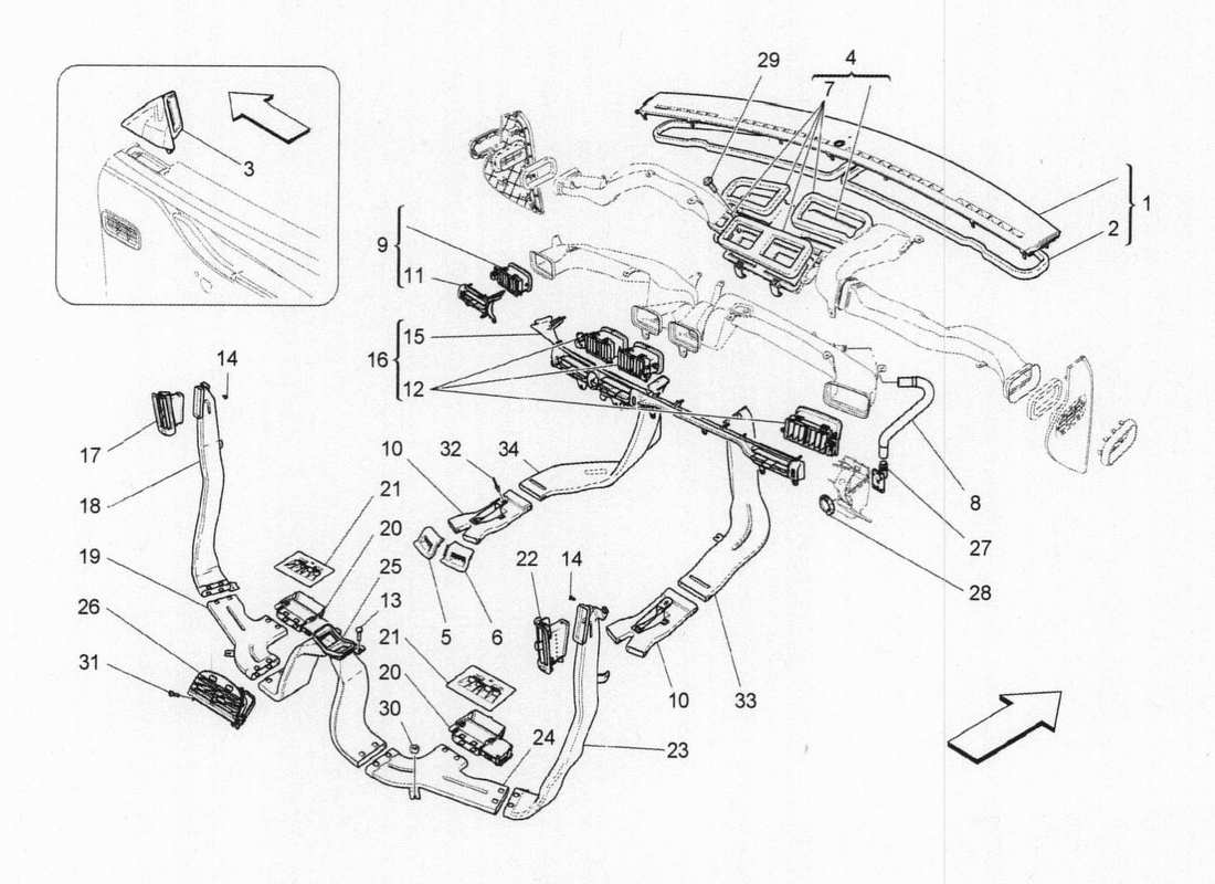 a part diagram from the maserati qtp. v6 3.0 bt 410bhp 2015 parts catalogue