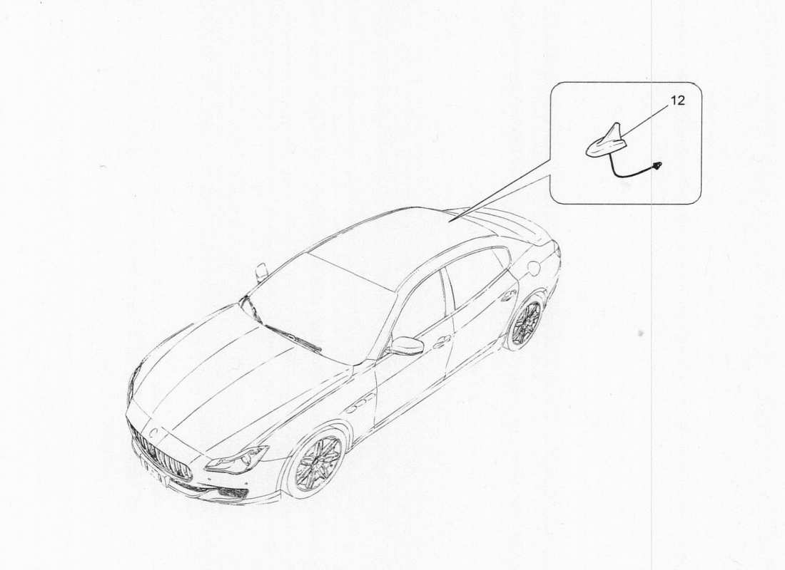 a part diagram from the maserati quattroporte m156 (2014 onwards) parts catalogue
