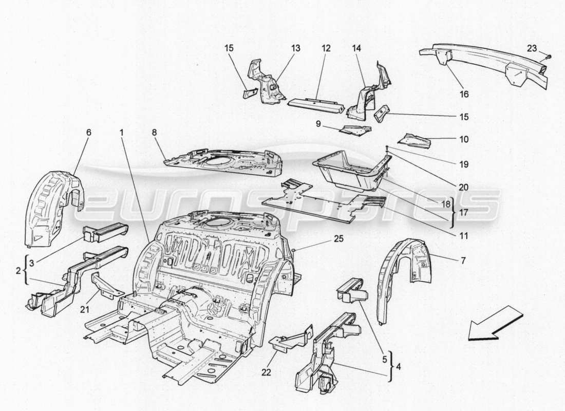a part diagram from the maserati granturismo parts catalogue