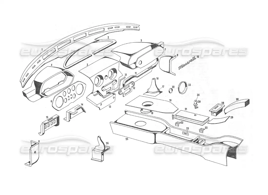 a part diagram from the maserati indy parts catalogue