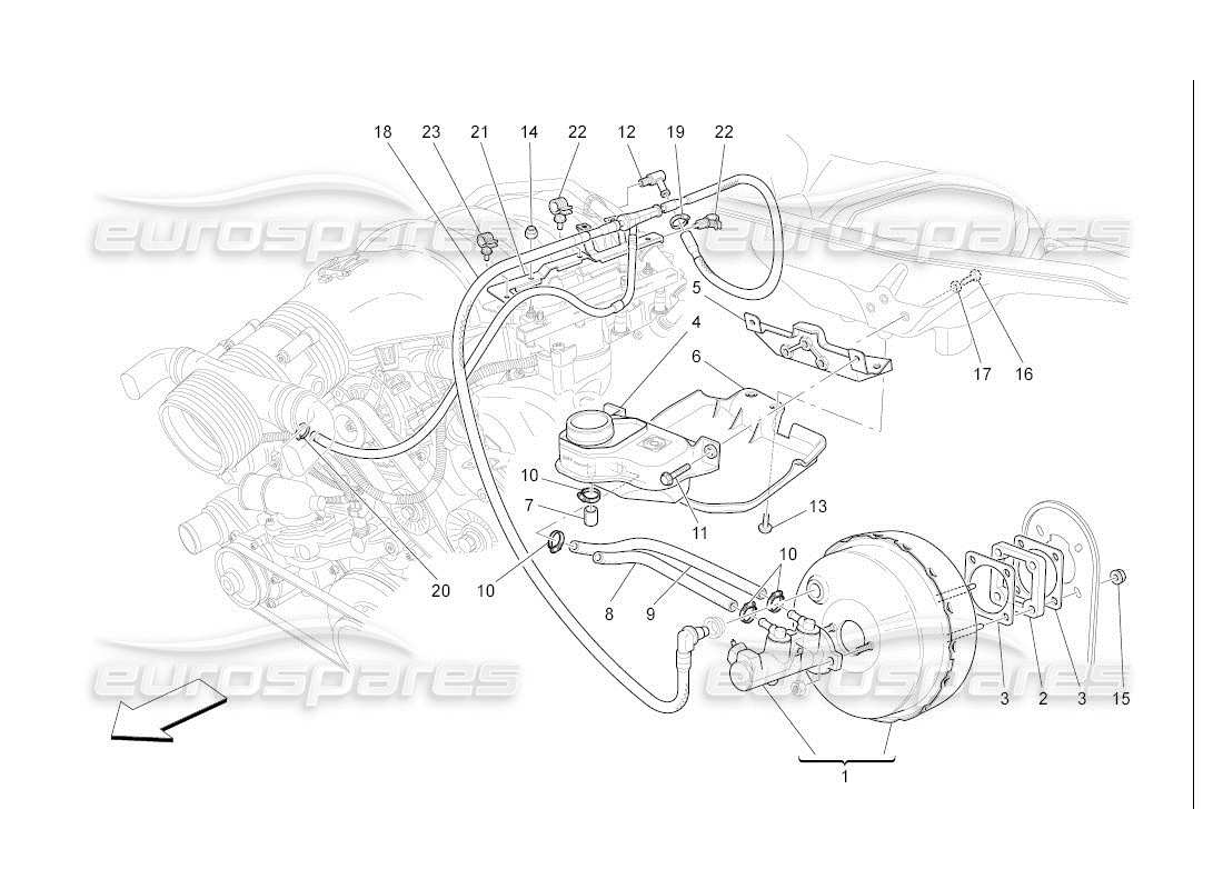 a part diagram from the maserati qtp. (2007) 4.2 auto parts catalogue
