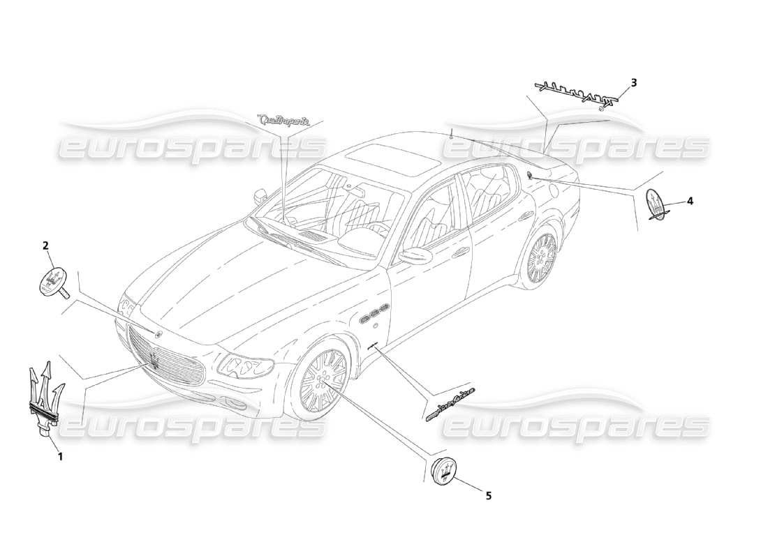 maserati qtp. (2003) 4.2 marks and symbols parts diagram