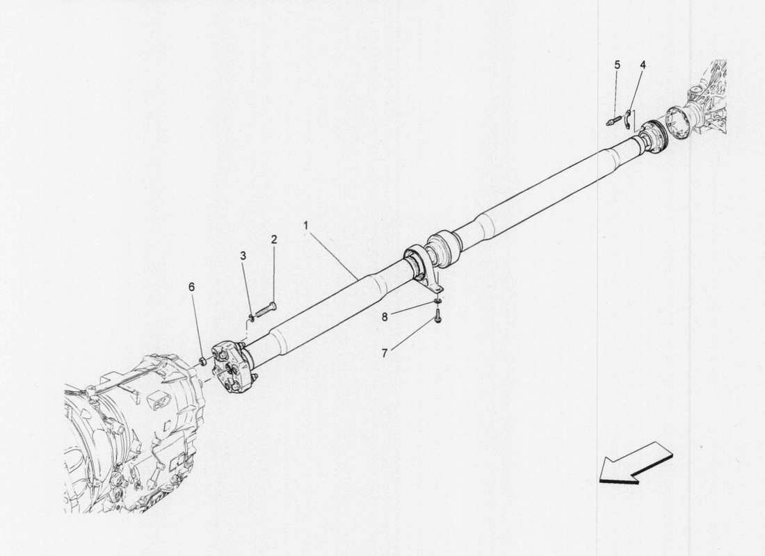 maserati qtp. v6 3.0 tds 275bhp 2017 transmission shaft part diagram