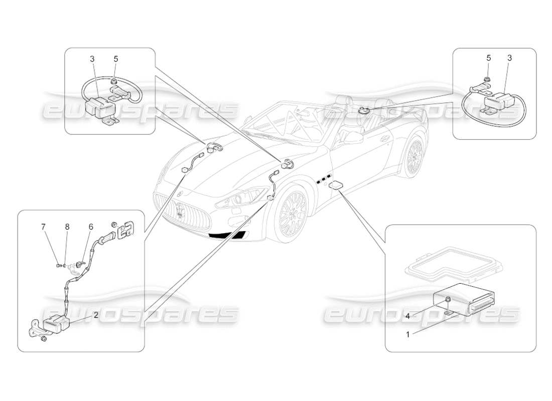 maserati grancabrio (2010) 4.7 electronic control (suspension) parts diagram