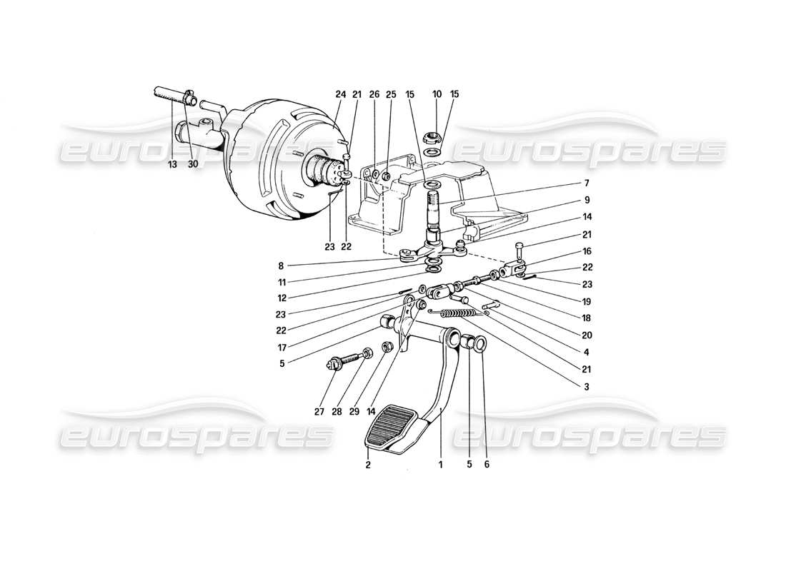 ferrari 328 (1985) brake hydraulic system (variants for rhd version) parts diagram