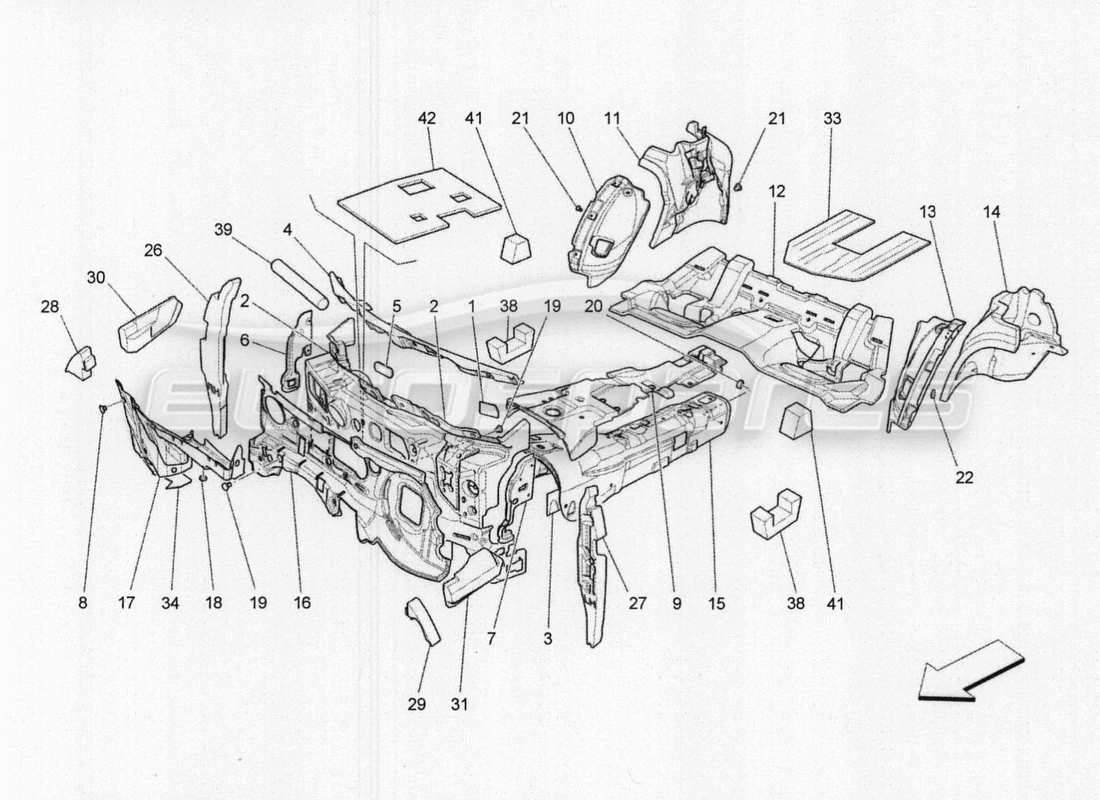 maserati qtp. v8 3.8 530bhp 2014 auto sound-proofing panels inside vehicle parts diagram