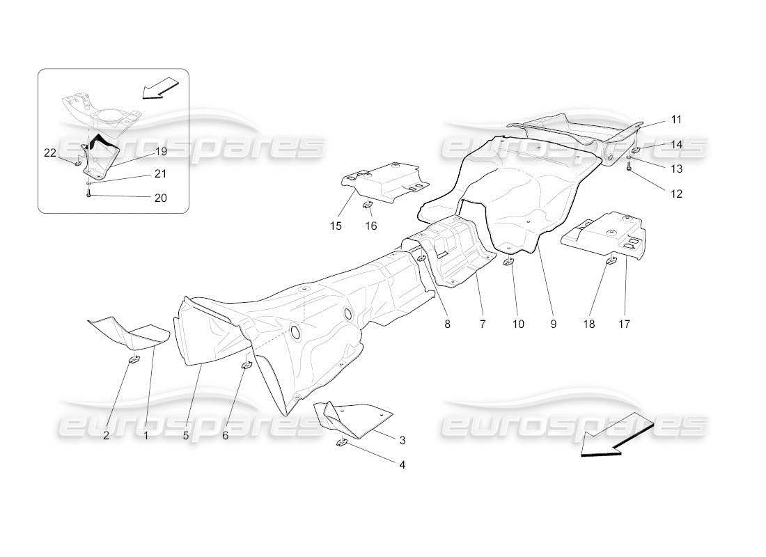 maserati qtp. (2011) 4.2 auto thermal insulating panels inside the vehicle parts diagram