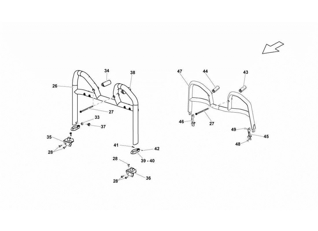 lamborghini gallardo sts ii sc roll bar part diagram