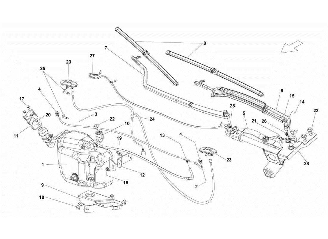 lamborghini gallardo sts ii sc windshield wiper part diagram