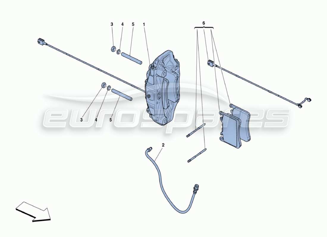 ferrari 488 challenge front brake calipers part diagram