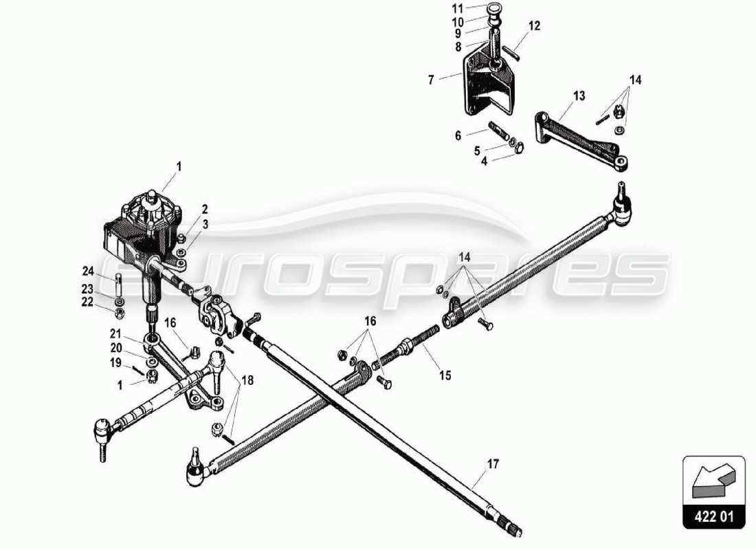 lamborghini 350 gt power steering parts diagram