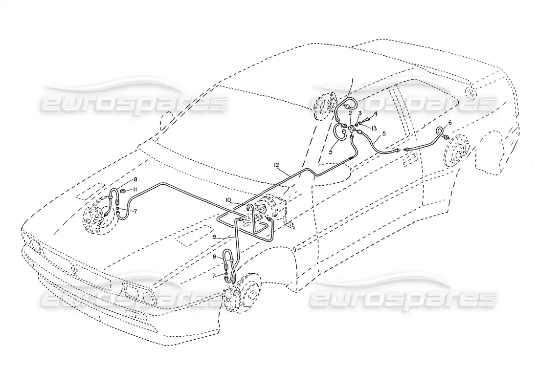 maserati ghibli 2.8 (non abs) power sheering piping parts diagram
