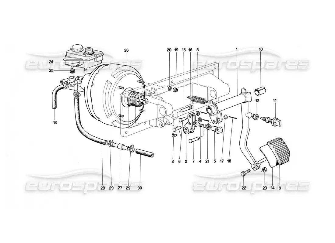 ferrari 412 (mechanical) brakes hydraulic control - 412 m. lhd parts diagram