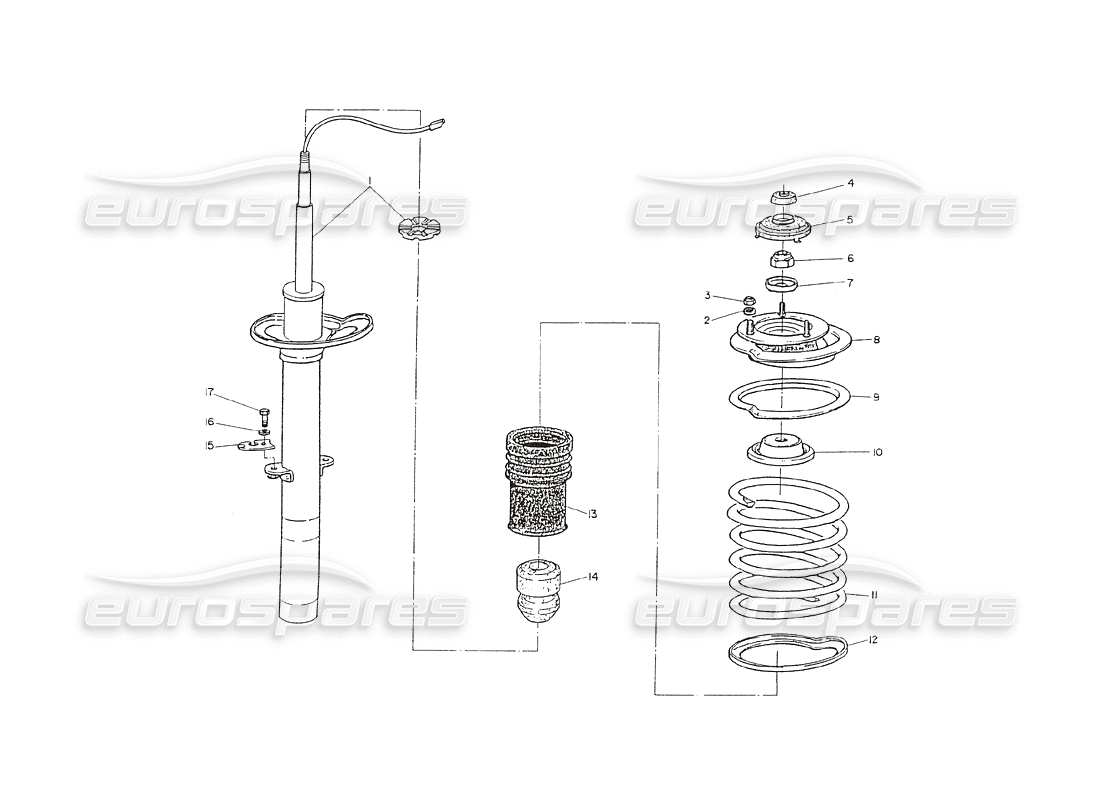 maserati shamal front shock absorbers part diagram