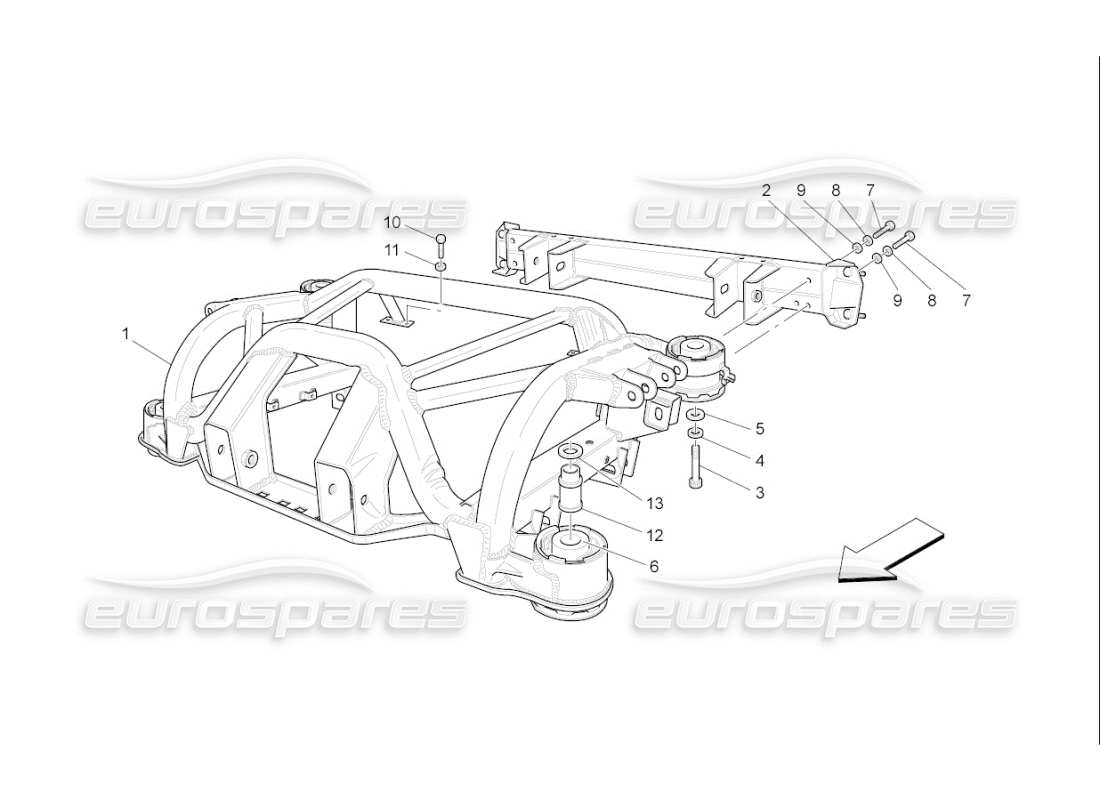 maserati qtp. (2008) 4.2 auto rear chassis parts diagram