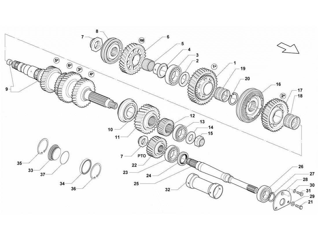lamborghini gallardo lp570-4s perform driven shaft - pto parts diagram