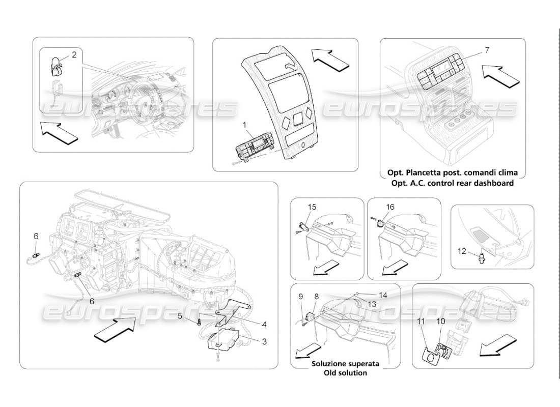 maserati qtp. (2008) 4.2 auto a c unit: electronic control part diagram