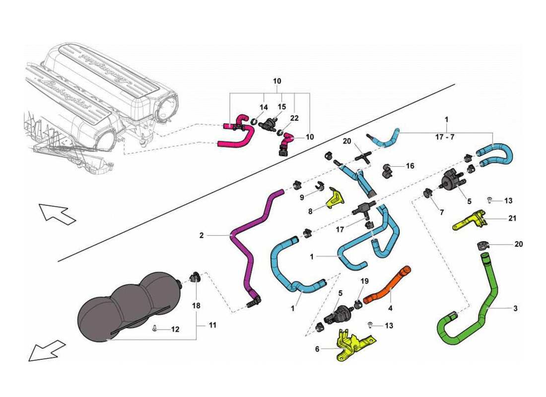 lamborghini gallardo lp560-4s update vacuum system part diagram