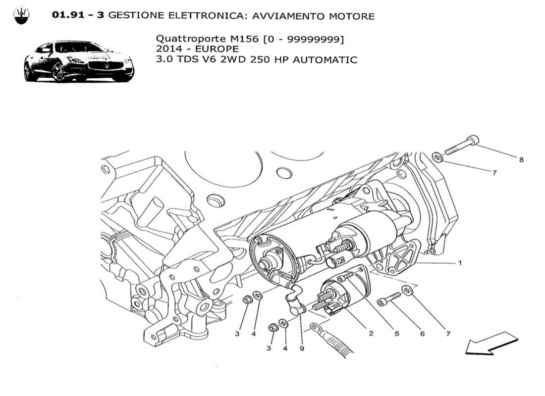 maserati qtp. v6 3.0 tds 250bhp 2014 electronic control: engine ignition part diagram