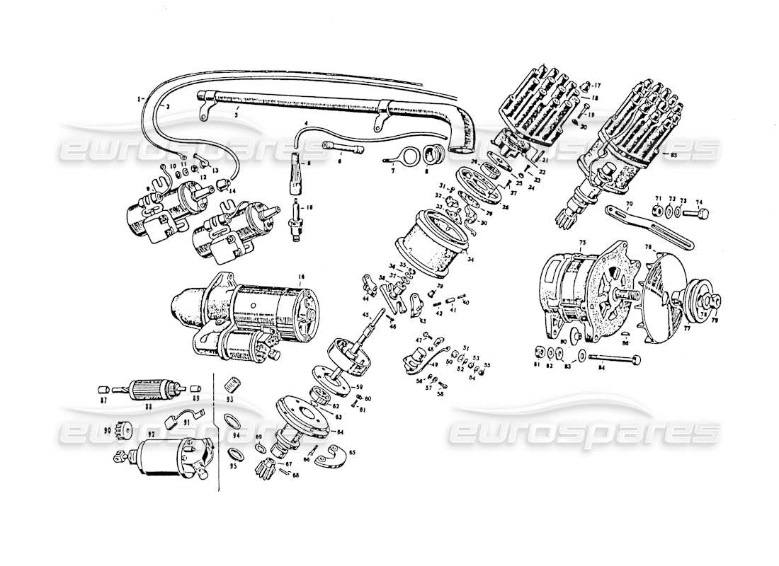maserati 3500 gt electrical equipment engine parts diagram
