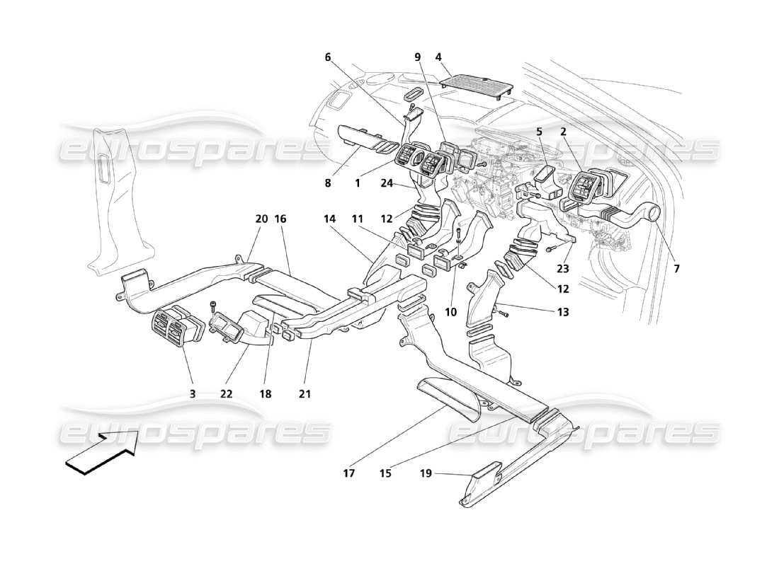 maserati qtp. (2003) 4.2 a.c. group: diffusion parts diagram