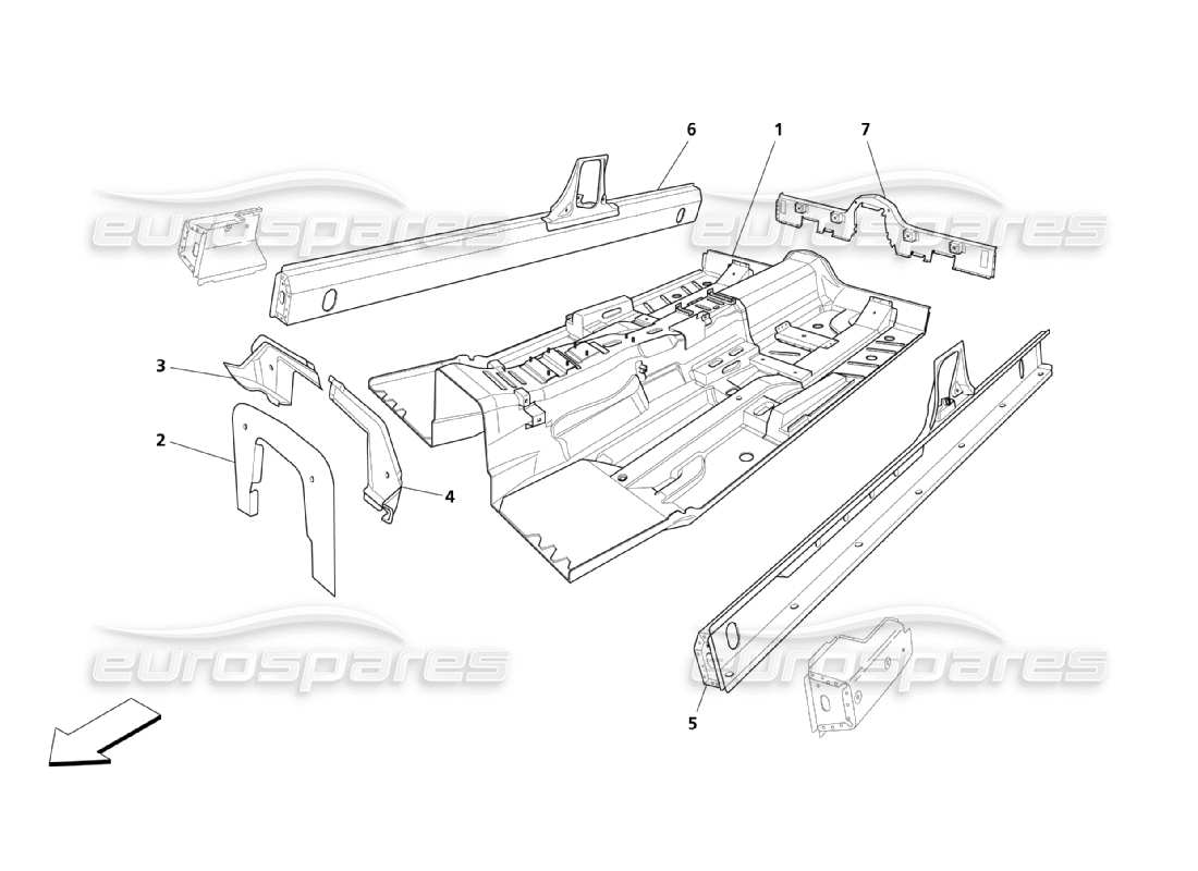 maserati qtp. (2003) 4.2 central structural parts parts diagram