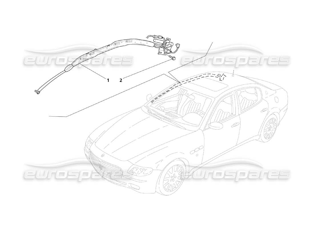 maserati qtp. (2003) 4.2 window-bag system parts diagram