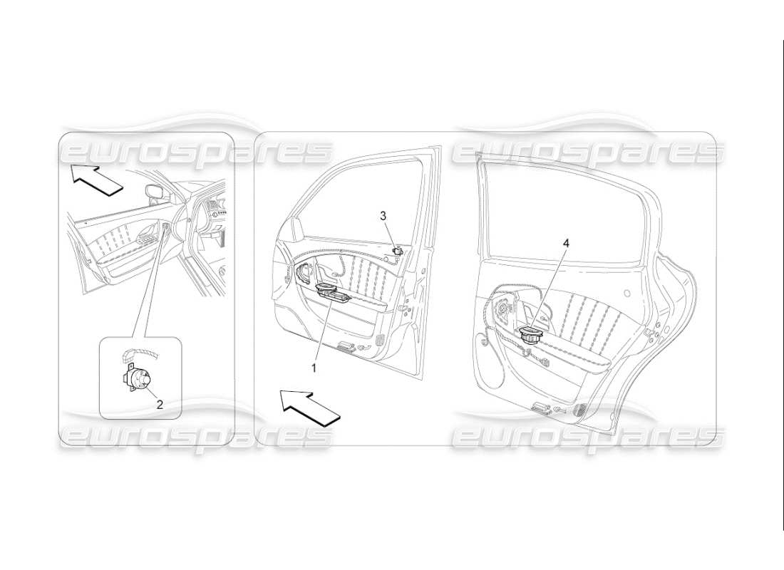 maserati qtp. (2009) 4.2 auto door devices part diagram