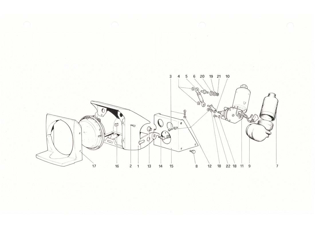 ferrari 208 gtb gts headlights lifting device part diagram