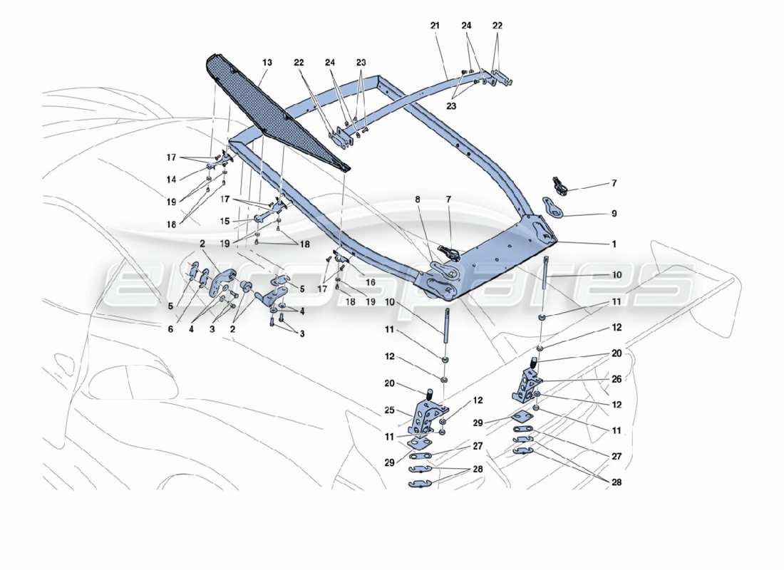 ferrari 488 challenge engine cover part diagram