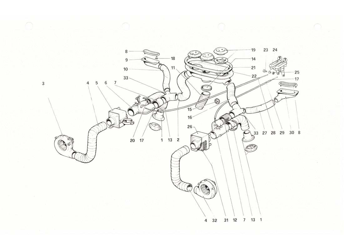 ferrari 208 gtb gts heating system parts diagram