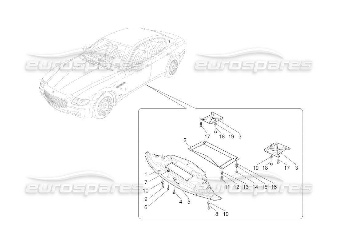 maserati qtp. (2010) 4.2 auto underbody and underfloor guards part diagram
