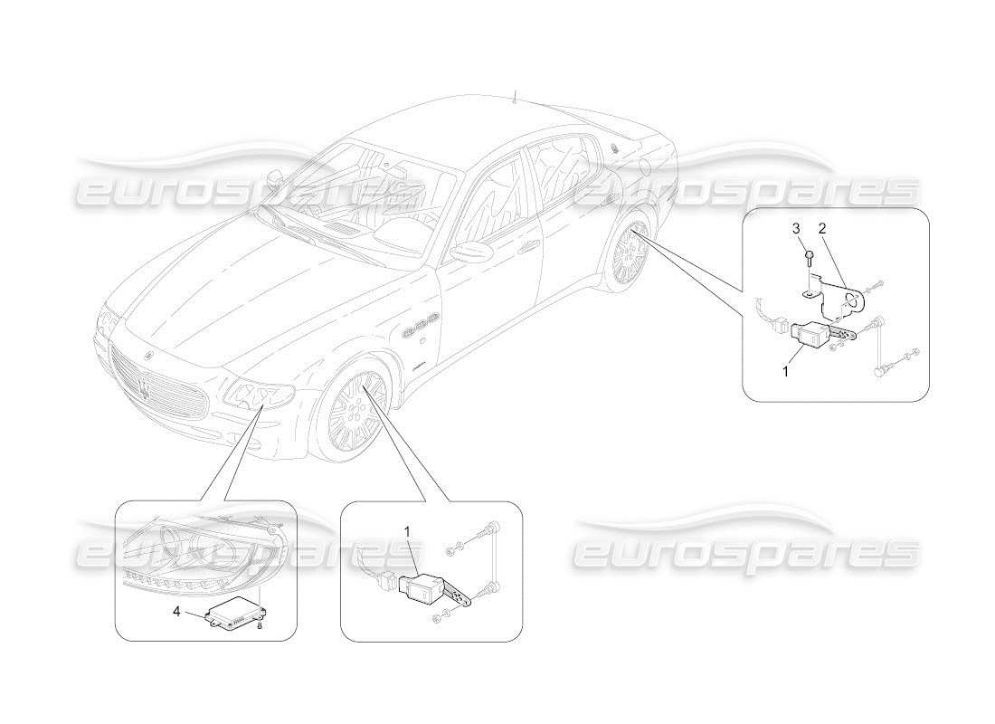 maserati qtp. (2011) 4.2 auto lighting system control parts diagram