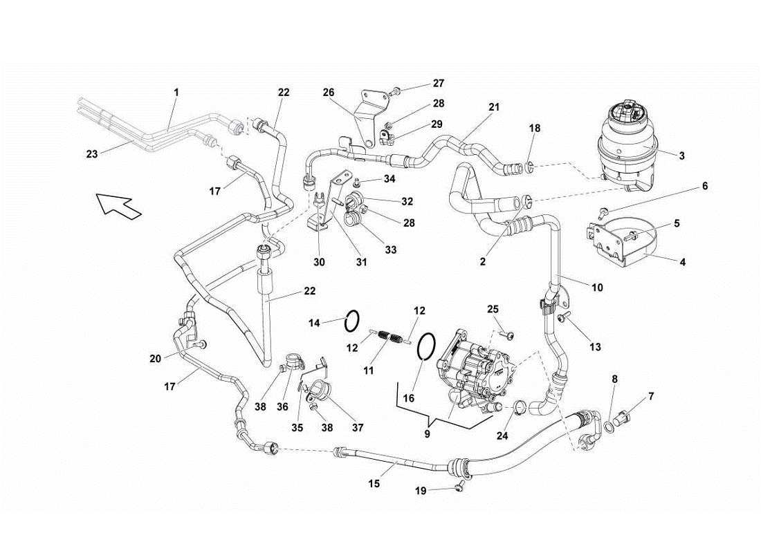 lamborghini gallardo lp570-4s perform power steering parts diagram