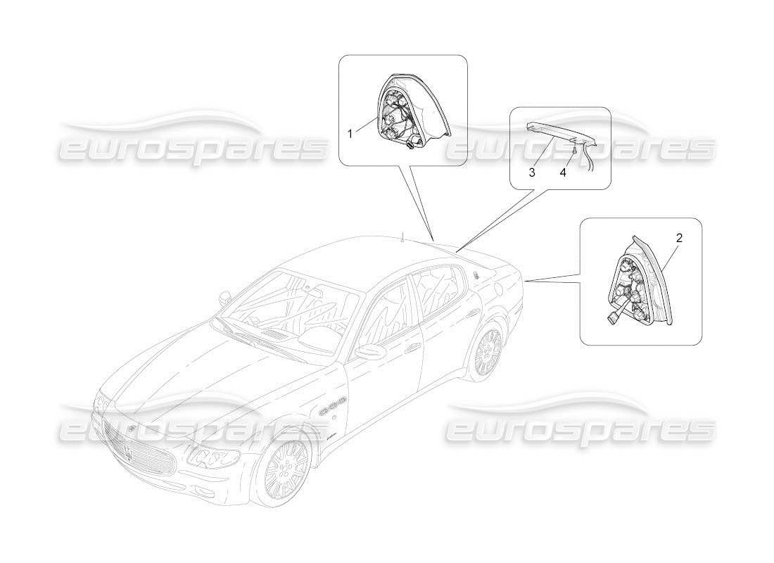 maserati qtp. (2010) 4.2 auto taillight clusters part diagram