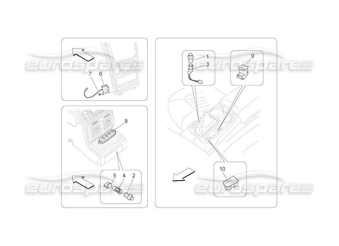 maserati qtp. (2010) 4.2 auto centre console devices part diagram