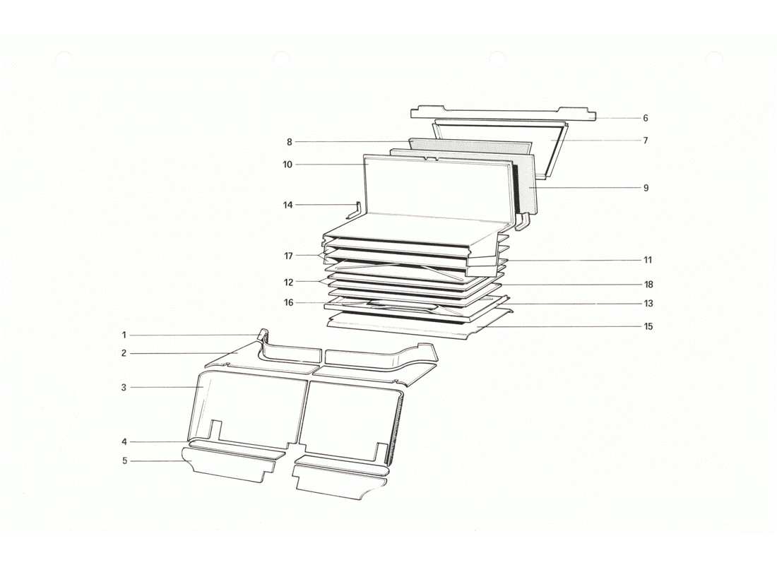 ferrari 208 gtb gts passenger and luggage compartments part diagram