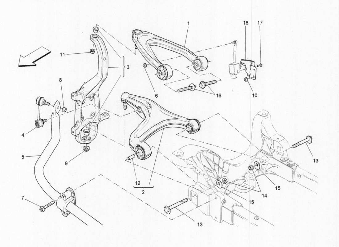 maserati qtp. v6 3.0 bt 410bhp 2015 front suspension parts diagram