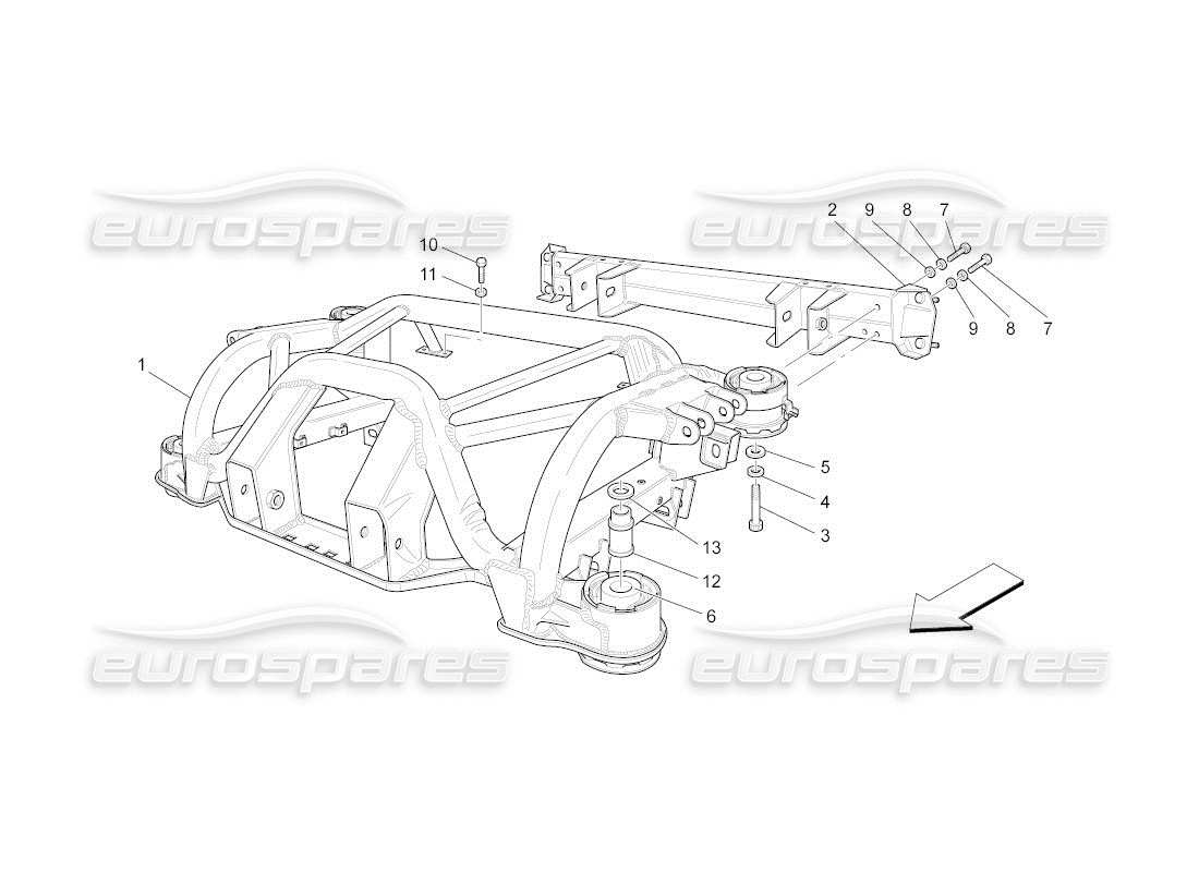 maserati qtp. (2010) 4.2 auto rear chassis part diagram
