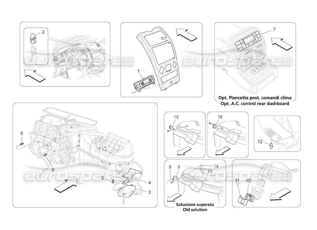maserati qtp. (2011) 4.2 auto a c unit: electronic control parts diagram