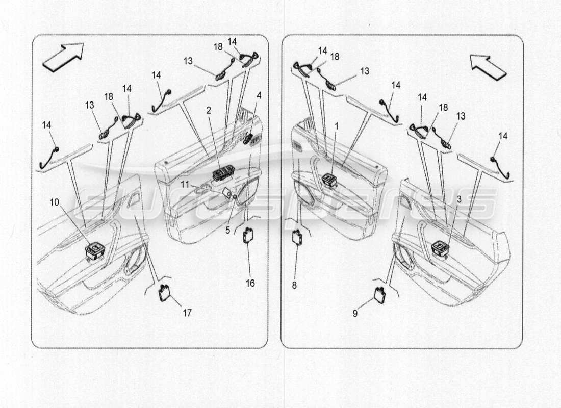 maserati qtp. v8 3.8 530bhp 2014 auto door devices part diagram