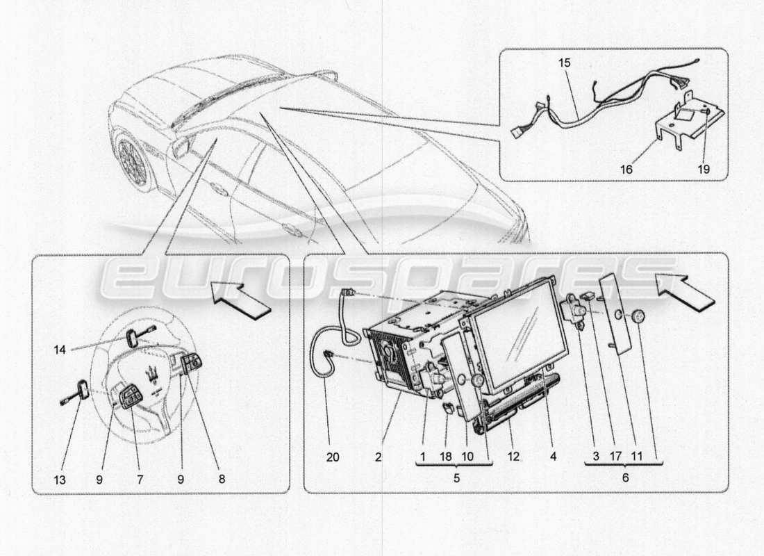 maserati qtp. v8 3.8 530bhp 2014 auto it system part diagram