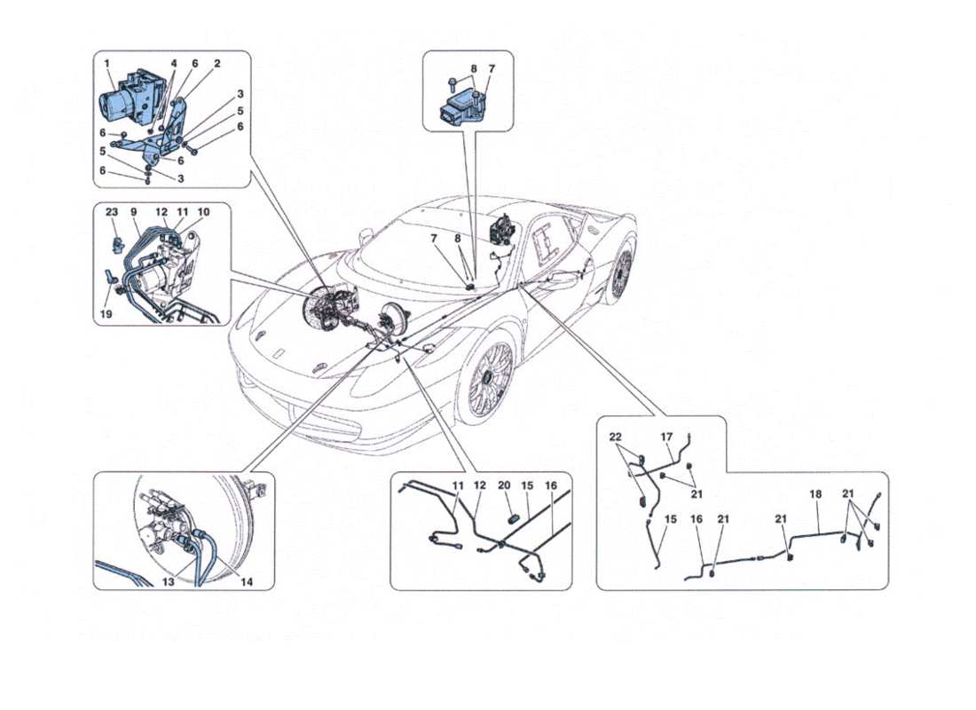 ferrari 458 challenge braking system parts diagram