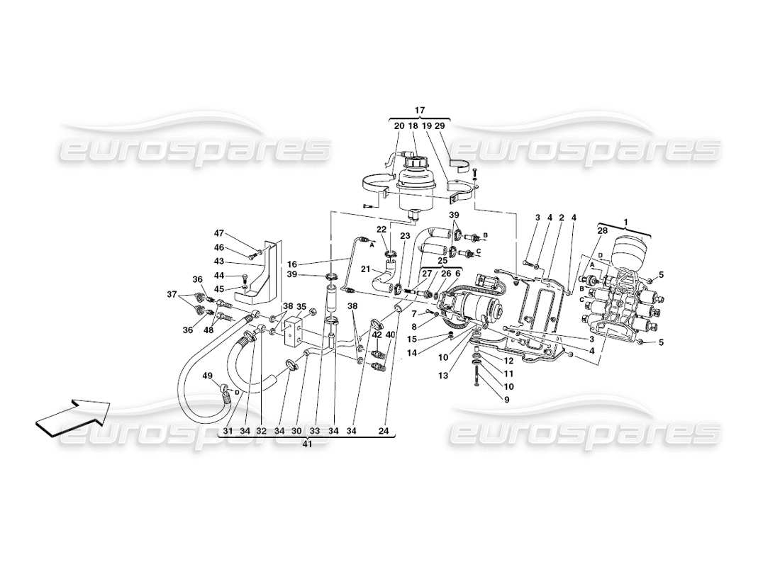 ferrari 430 challenge (2006) power unit and tank parts diagram