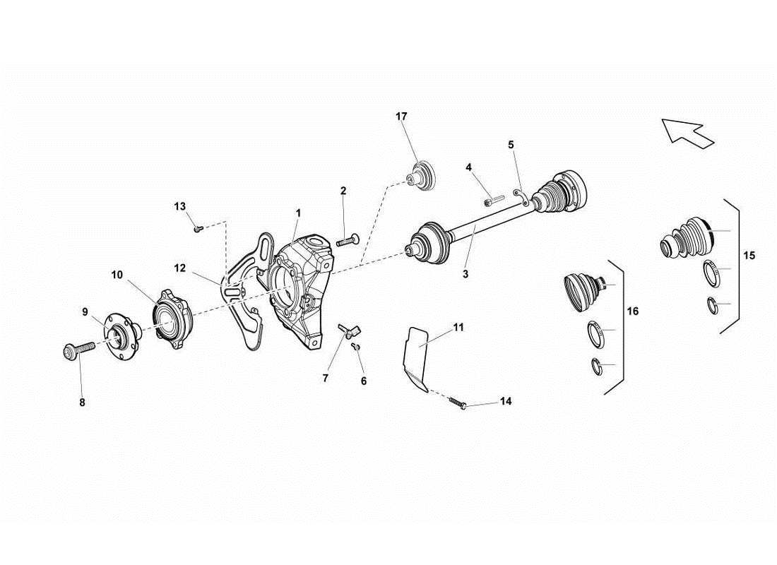 lamborghini gallardo lp560-4s update front drive shaft parts diagram