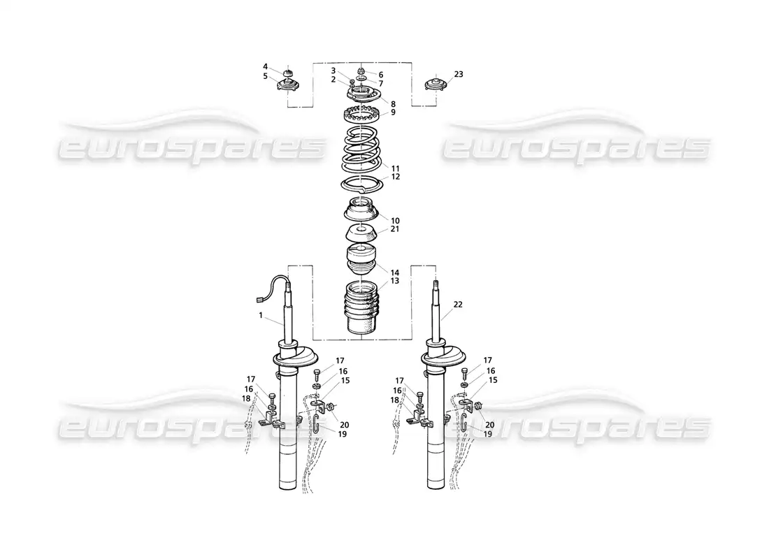 maserati qtp v8 evoluzione front shock absorber parts diagram