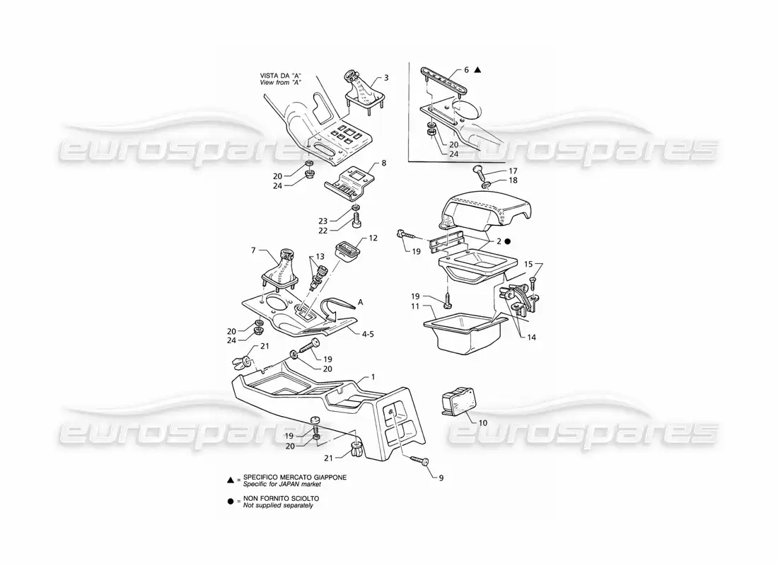 maserati qtp v8 (1998) console parts diagram