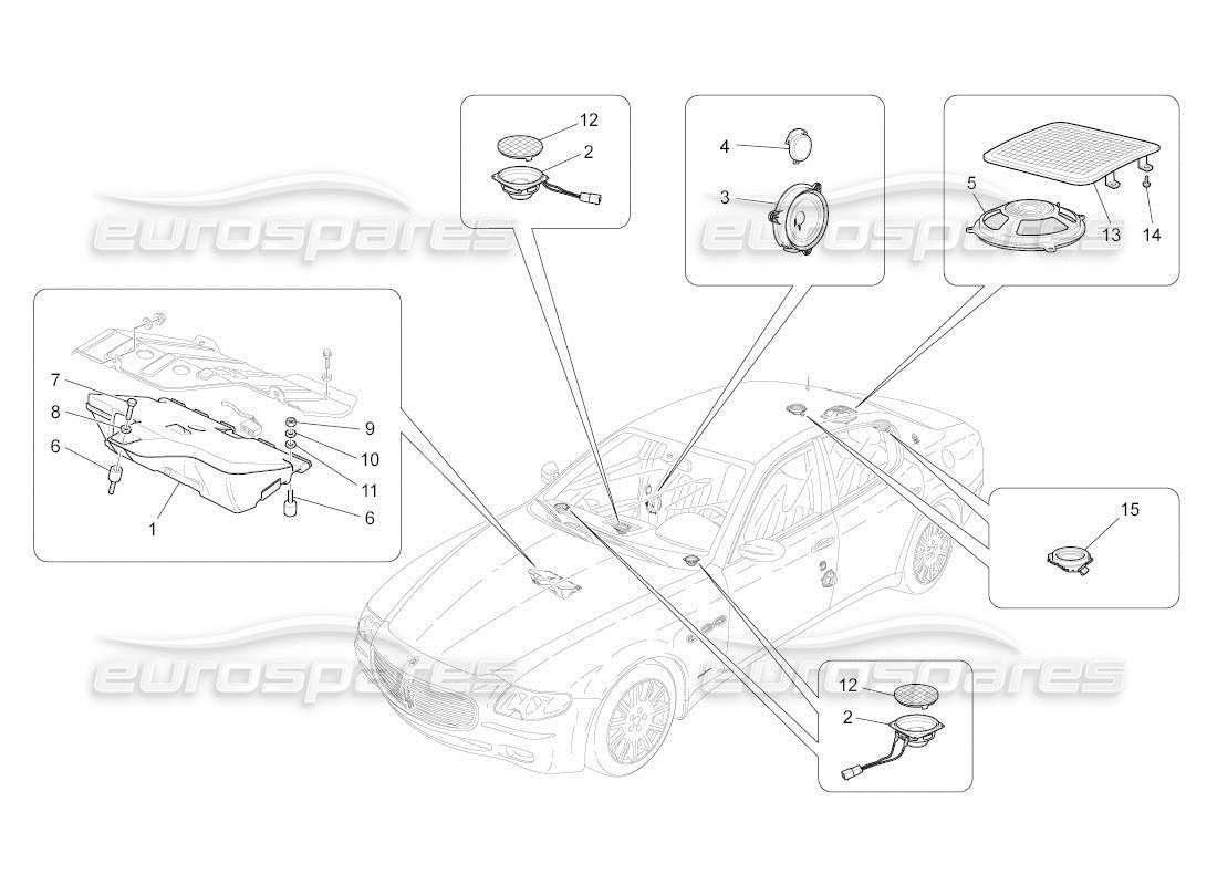 maserati qtp. (2010) 4.2 auto sound diffusion system part diagram