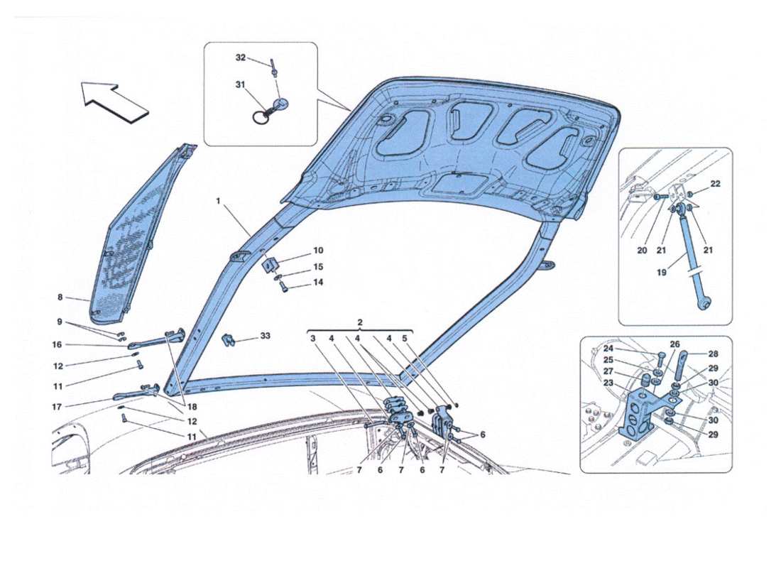 ferrari 458 challenge cofano motore parts diagram